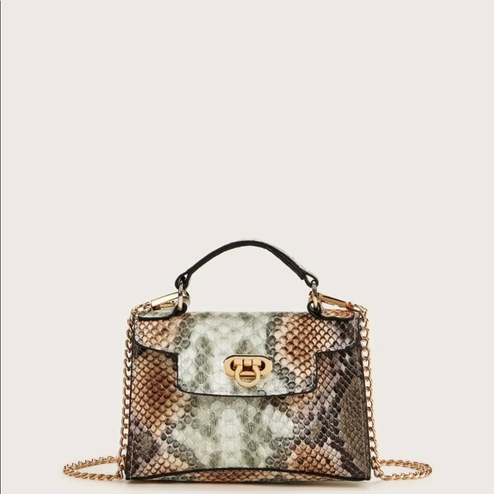 BRAND NEW Mini Snakeskin Satchel Chain Bag